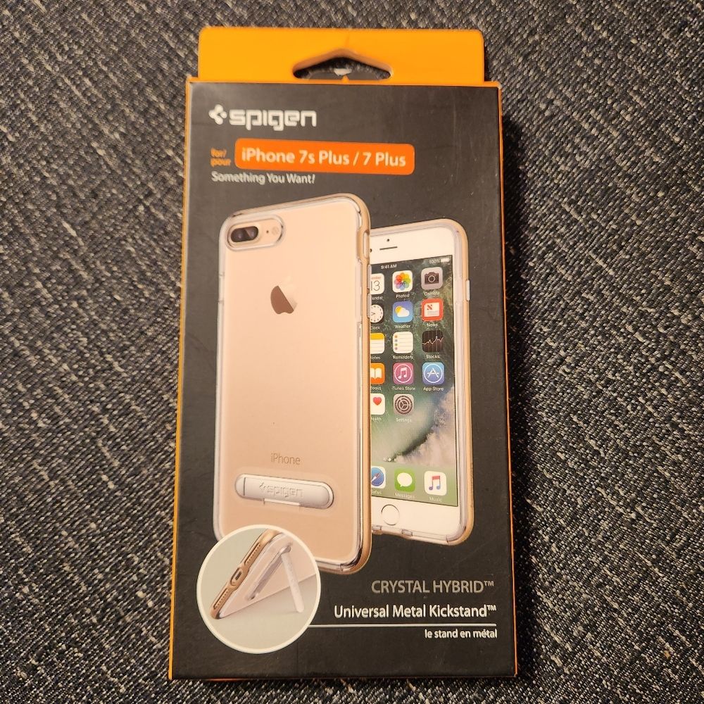 Spigen Iphone 7s Plus 7 Plus Phone Case Crystal Hybrid Universal Metal Kickstand